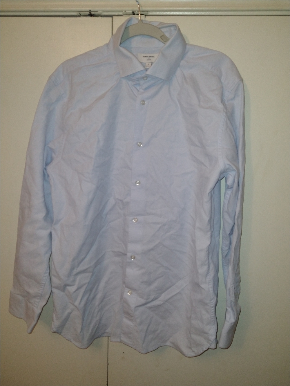 Banana Republic Slim Fit Long Sleeve Snap Button Down Shirt Men's sz Large.